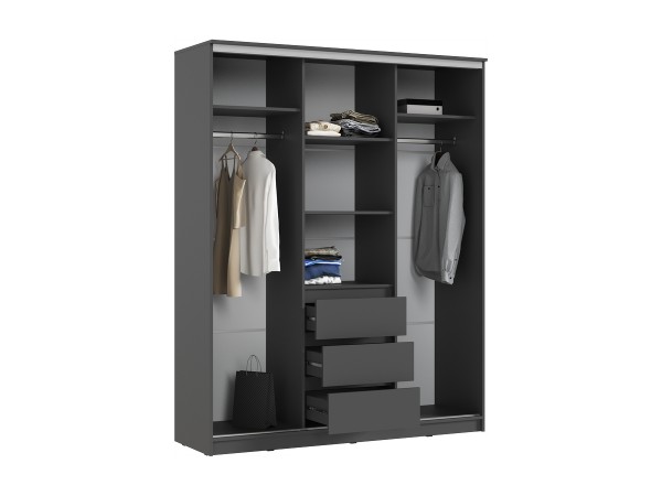 Челси Шкаф-купе 1600 Графит, Графит