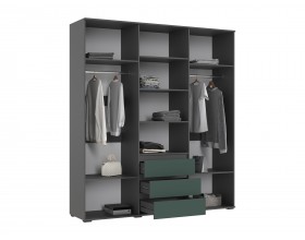 Норд Шкаф 6-створчатый Изумрудный кромка графит, Графит