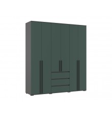 Норд Шкаф 6-створчатый Изумрудный кромка графит, Графит