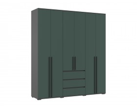 Норд Шкаф 6-створчатый Изумрудный кромка графит, Графит