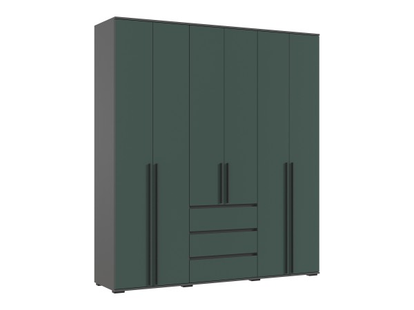 Норд Шкаф 6-створчатый Изумрудный кромка графит, Графит
