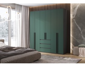 Норд Шкаф 6-створчатый Изумрудный кромка графит, Графит