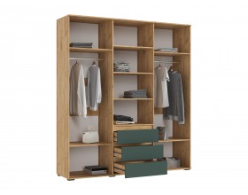 Норд Шкаф 6-створчатый Изумрудный кромка изумруд, Дуб Крафт