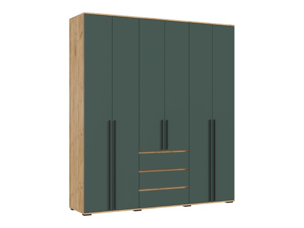 Норд Шкаф 6-створчатый Изумрудный кромка изумруд, Дуб Крафт