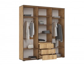 Норд Шкаф 6-створчатый Дуб Крафт, Дуб Крафт кромка венге