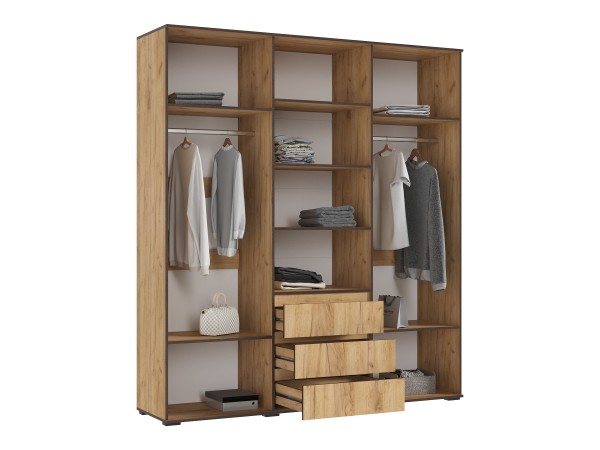 Норд Шкаф 6-створчатый Дуб Крафт, Дуб Крафт кромка венге