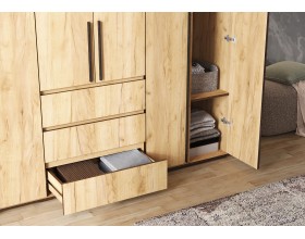 Норд Шкаф 6-створчатый Дуб Крафт, Дуб Крафт кромка венге