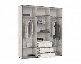 Норд Шкаф 6-створчатый Дуб Крафт Белый, Дуб Крафт Белый