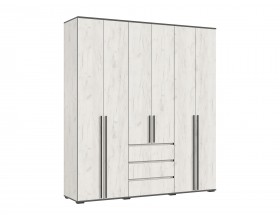 Норд Шкаф 6-створчатый Дуб Крафт Белый, Дуб Крафт Белый