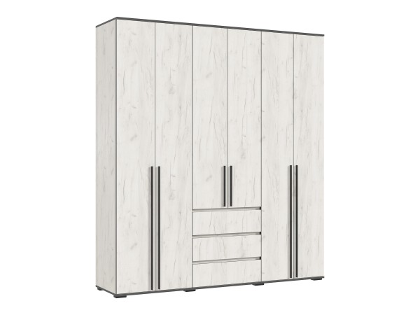 Норд Шкаф 6-створчатый Дуб Крафт Белый, Дуб Крафт Белый