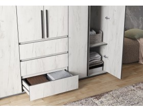 Норд Шкаф 6-створчатый Дуб Крафт Белый, Дуб Крафт Белый