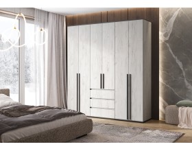 Норд Шкаф 6-створчатый Дуб Крафт Белый, Дуб Крафт Белый