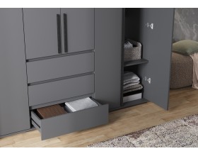 Норд Шкаф 6-створчатый Графит, Графит