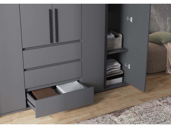 Норд Шкаф 6-створчатый Графит, Графит