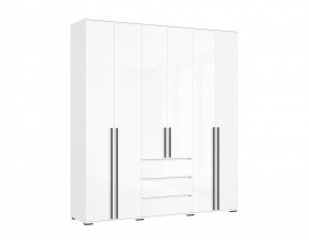 Норд Шкаф 6-створчатый Белый глянец, Белый