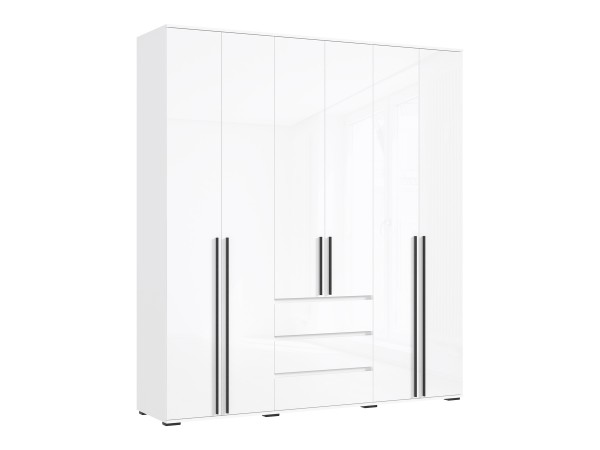 Норд Шкаф 6-створчатый Белый глянец, Белый