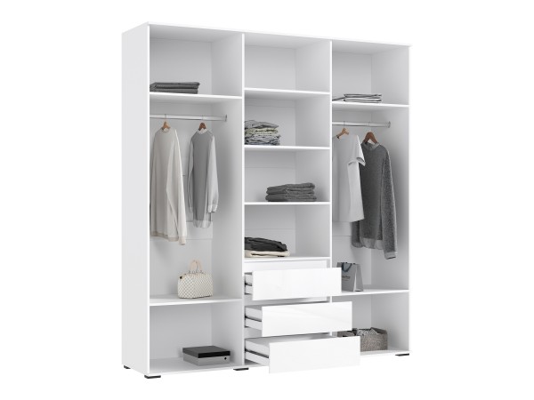 Норд Шкаф 6-створчатый Белый глянец, Белый