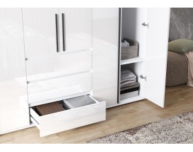 Норд Шкаф 6-створчатый Белый глянец, Белый