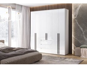 Норд Шкаф 6-створчатый Белый глянец, Белый