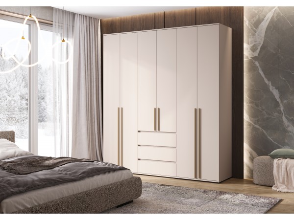 Норд Шкаф 6-створчатый золото Кашемир, Кашемир