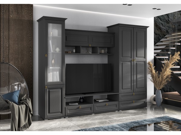 Престиж-1 Шкаф платяной Графит структурный, Графит