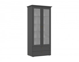 Престиж-1 Шкаф со стеклом Графит структурный, Графит