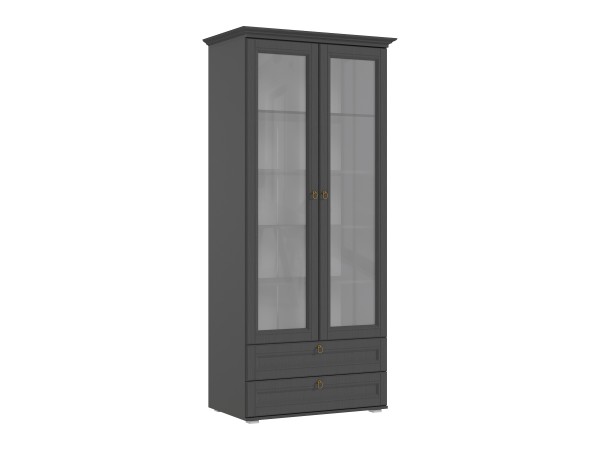 Престиж-1 Шкаф со стеклом Графит структурный, Графит