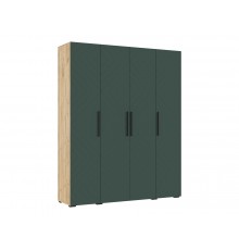 Флэш Шкаф 4-створчатый 1800 Браш Мени Грин, Дуб Крафт