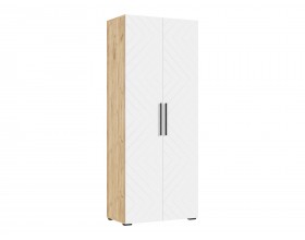 Флэш Шкаф 2-створчатый 900 Браш Вайт, Дуб Крафт