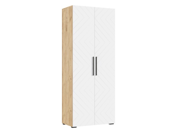 Флэш Шкаф 2-створчатый 900 Браш Вайт, Дуб Крафт