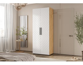 Флэш Шкаф 2-створчатый 900 Браш Вайт, Дуб Крафт