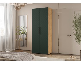 Флэш Шкаф 2-створчатый 900 Браш Мени Грин, Дуб Крафт