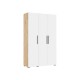 Флэш Шкаф 3-створчатый 1350 Браш Вайт, Дуб Крафт