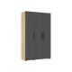 Флэш Шкаф 3-створчатый 1350 Браш Графит, Дуб Крафт