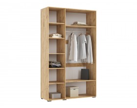 Флэш Шкаф 3-створчатый 1350 Браш Графит, Дуб Крафт