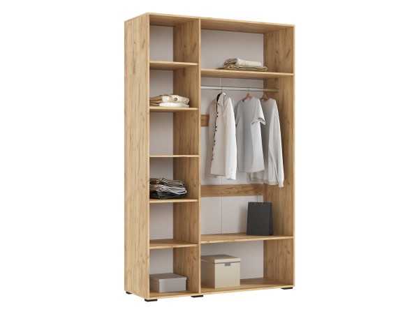 Флэш Шкаф 3-створчатый 1350 Браш Графит, Дуб Крафт