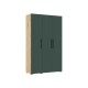 Флэш Шкаф 3-створчатый 1350 Браш Мени Грин, Дуб Крафт