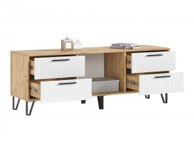 Флэш Тумба ТВ 1500 Браш Вайт, Дуб Крафт