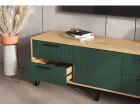 Флэш Тумба ТВ 1500 Браш Мени Грин, Дуб Крафт