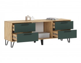 Флэш Тумба ТВ 1500 Браш Мени Грин, Дуб Крафт