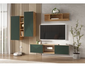 Флэш Тумба ТВ подвесная Браш Мени Грин, Дуб Крафт