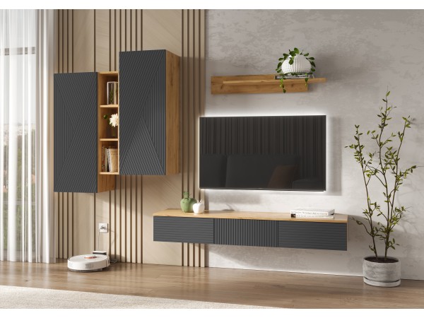 Флэш Полка косметическая Браш Графит, Дуб Крафт