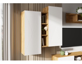 Флэш Шкаф подвесной комбинированный Браш Вайт, Дуб Крафт