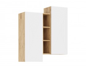 Флэш Шкаф подвесной комбинированный Браш Вайт, Дуб Крафт