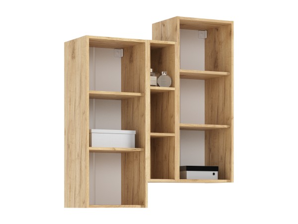 Флэш Шкаф подвесной комбинированный Браш Вайт, Дуб Крафт