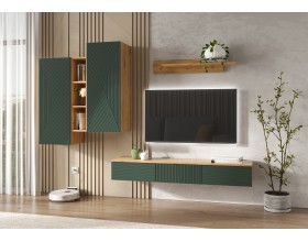 Флэш Шкаф подвесной комбинированный Браш Мени Грин, Дуб Крафт