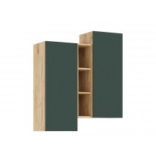 Флэш Шкаф подвесной комбинированный Браш Мени Грин, Дуб Крафт