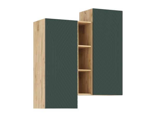 Флэш Шкаф подвесной комбинированный Браш Мени Грин, Дуб Крафт