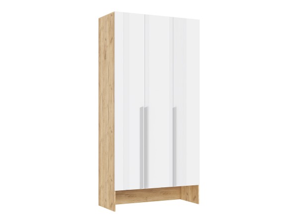 Прихожая Луна Шкаф 3-створчатый Браш Вайт, Дуб Крафт