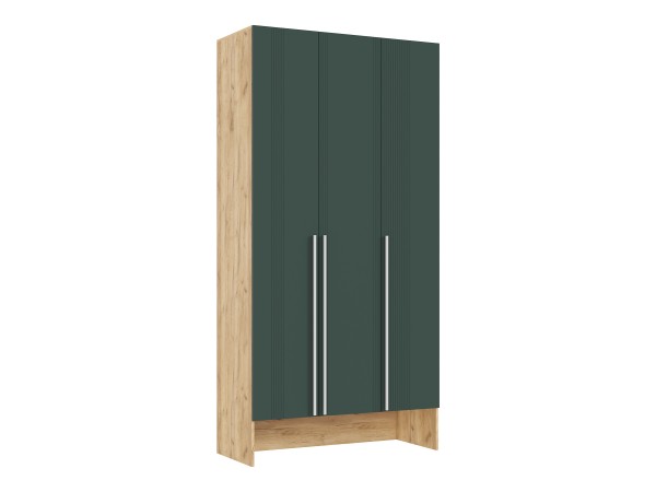 Прихожая Луна Шкаф 3-створчатый Браш Мени Грин, Дуб Крафт